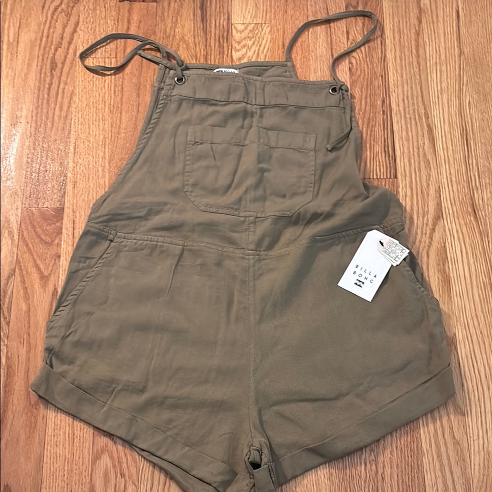 Billabong Olive Green Short Romper Jumpsuit
